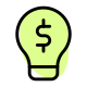 Money idea with a dollar sign on lighting bulb icon