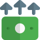 Money growth with multiple arrows in upward direction icon