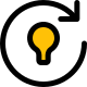 Refresh innovative ideas with lighting bulb and arrow icon