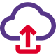 Cloud networking button for upload content layout icon