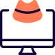 Ultrasound report check on a desktop computer isolated on a white background icon