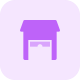 Small storage with facility for equipment layout icon