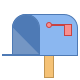Cassetta postale aperta bandiera giù icon
