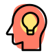Bulb in a head concept of new idea icon
