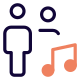 Single music played by member on a chat messenger icon