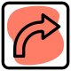 Turn right sign for traffic direction layout icon