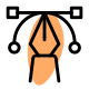 Pen tool for graphic designing application button icon
