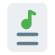Music playlist with a lyric sheet online icon