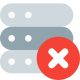 Delete files from the database server isolated on a white background icon