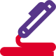 Portable device for printing with tip isolated on a white background icon