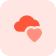 Favorite cloud location for storage with heart shape icon