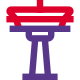 Space tower for signal, communication and broadcasting. icon