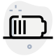 Medium battery power level indication isolated on a white background icon