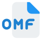 An OMF file is an audio file saved in a standard audio and video format Open Media Framework icon