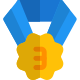 Flower shaped third place bronze medal reward icon