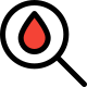 Searching a blood bank isolated on a white background icon