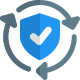 Secure data syncing with Firewall security isolated on a white background icon
