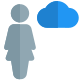 Cloud computing engineer with advance support layout icon