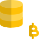 Private Bitcoin server with worldwide access center icon