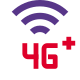 Fourth generation cellular plus and internet connectivity logotype icon