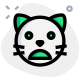 Cat emoji frowning pictorial representation with mouth open icon