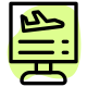 Online flight documents information on a computer icon