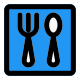 Food court with cutleries like spoon and fork icon