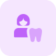 Female tooth repair isolated on a white background icon