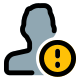 Exclamation sign layout for online scam isolated on a white background icon