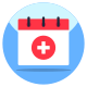 외부-의사-약속-의료 및 건강 관리-평면 원형 벡터랩 icon