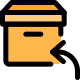 Reply arrow on the delivery box logistic icon