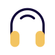 Stylish headphone for music and professional use icon