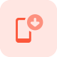 Mobile network with download down arrow symbol icon