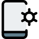 Mobile phone setting with the cogwheel logotype icon