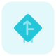 Side road to front joining the intersection icon