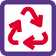 Recycle logotype for cargo delivery box instruction icon