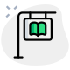 Sign post of a library direction isolated on a White background icon