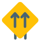 Front Lane direction with multiple arrows layout icon