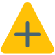 Hospital triangular sign with warning for loud horn restriction icon