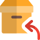 Reply arrow on the delivery box logistic icon