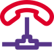 Landline phone network with multiple merge line icon