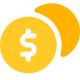 Dollar coin symbol isolated on a white background icon