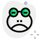 Sad face frog with eyes closed emoji icon