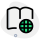 Global access of a book isolated on a white background icon