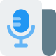 Audio news content isolated on a white background icon