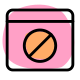 Block or banned sign in a website maker tool icon