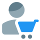 Buying a grocery item online on e-commerce website icon