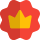 Crown in flower shaped premium membership logotype icon