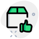 Thumbs up positive feedback of an item delivered timely icon