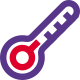 Basic thermometer with celsius and Fahrenheit scale icon